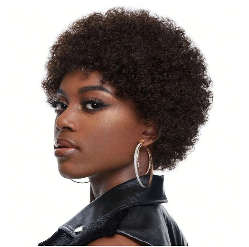 IPSTYLE Human Hair Short Wig Full Machine Made Wig Natural Looking Replacement Wig