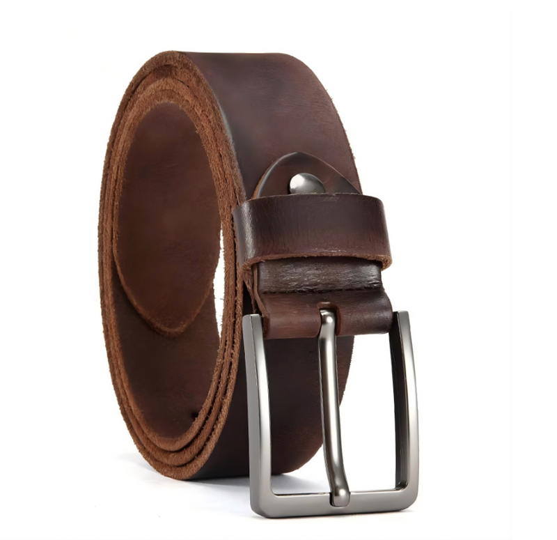 Genuine Leather Men's Buckle Jeans Cowskin Casual Belts Business Cowboy