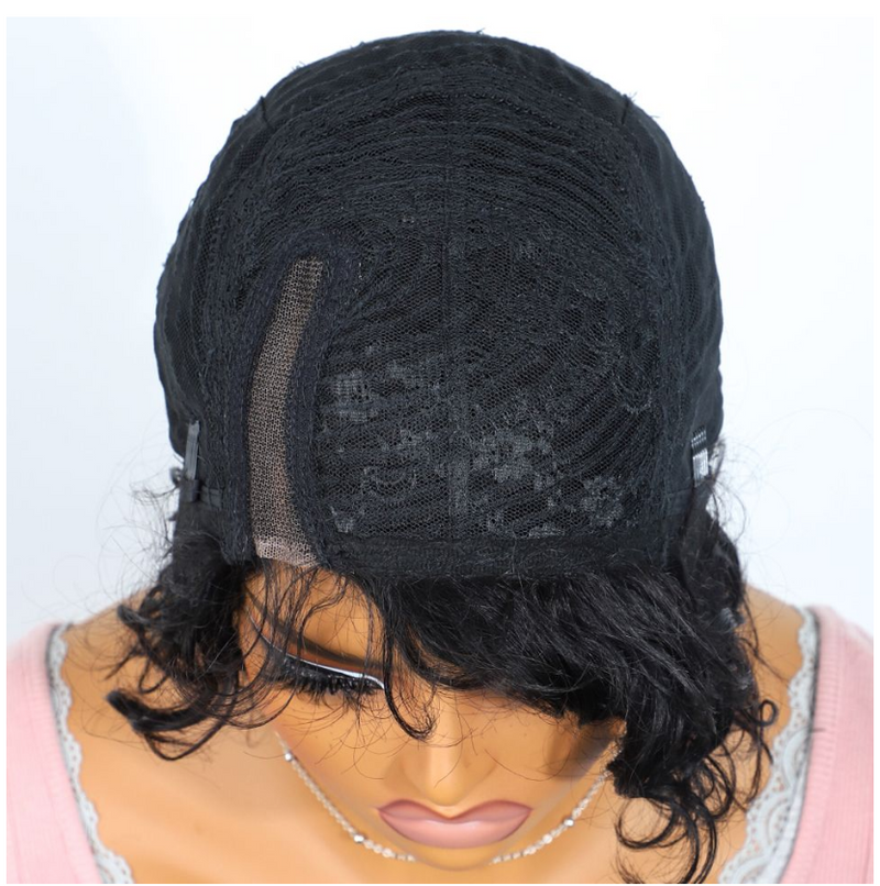 Woman Short Pixie Cut Lace Wigs Sleek Body wave Human Hair Wigs - IPSTYLE