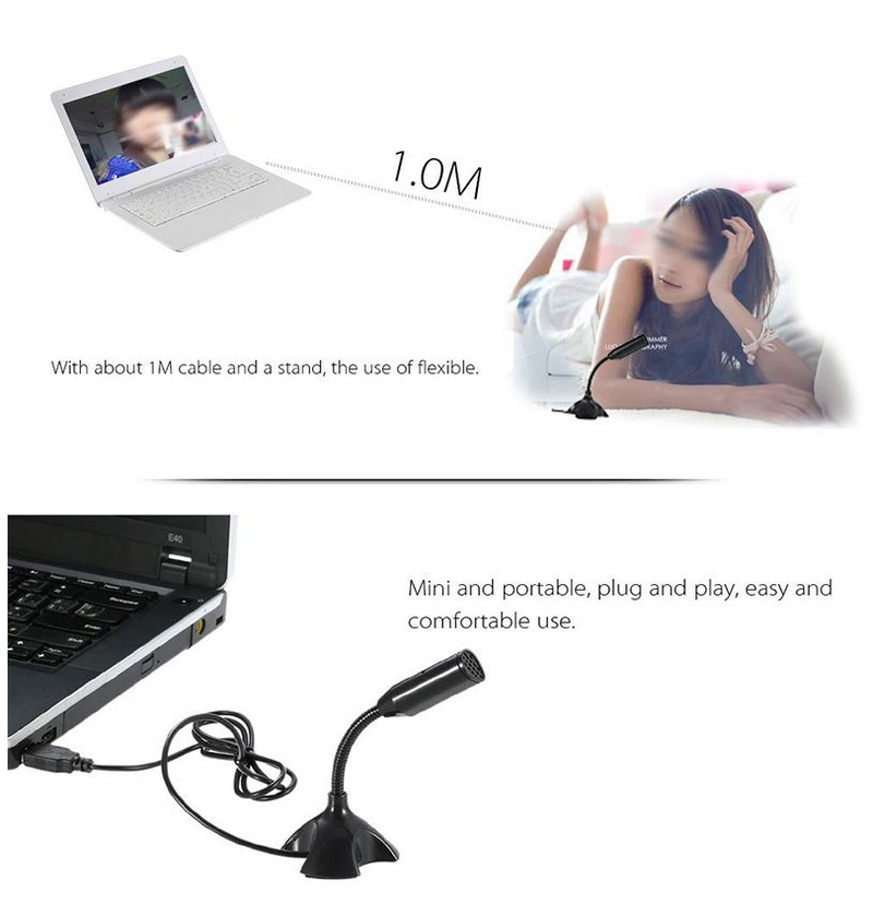 IPSTYLE USB Microphone for laptop and Computers Adjustable Studio Singing Gaming