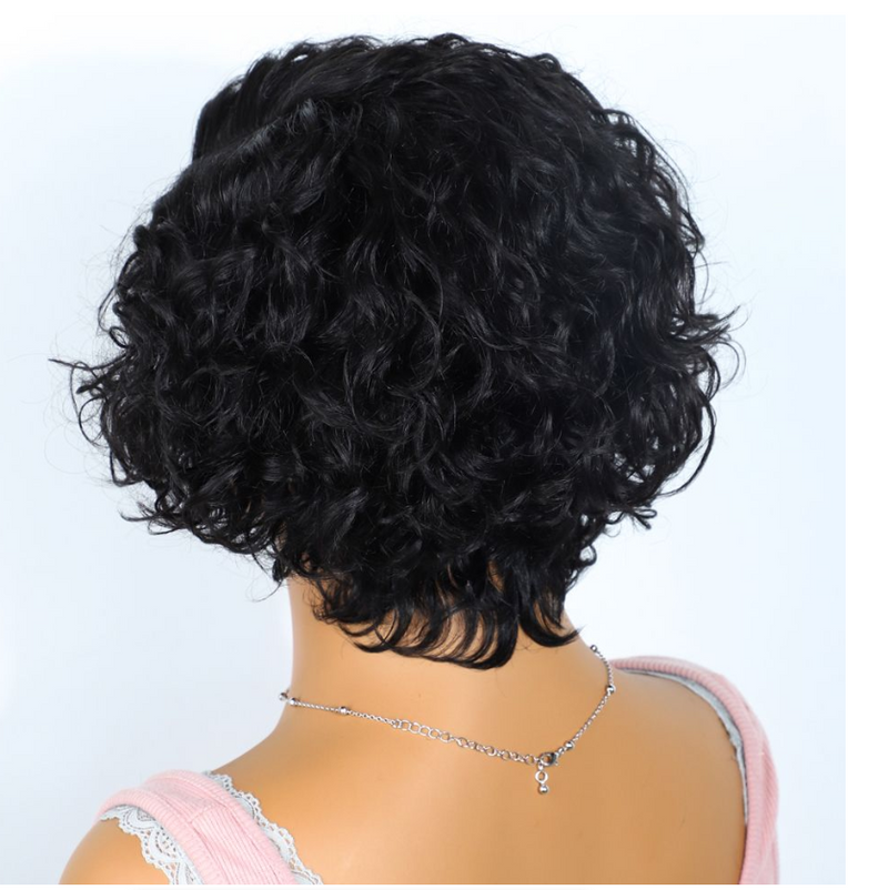 Woman Short Pixie Cut Lace Wigs Sleek Body wave Human Hair Wigs - IPSTYLE