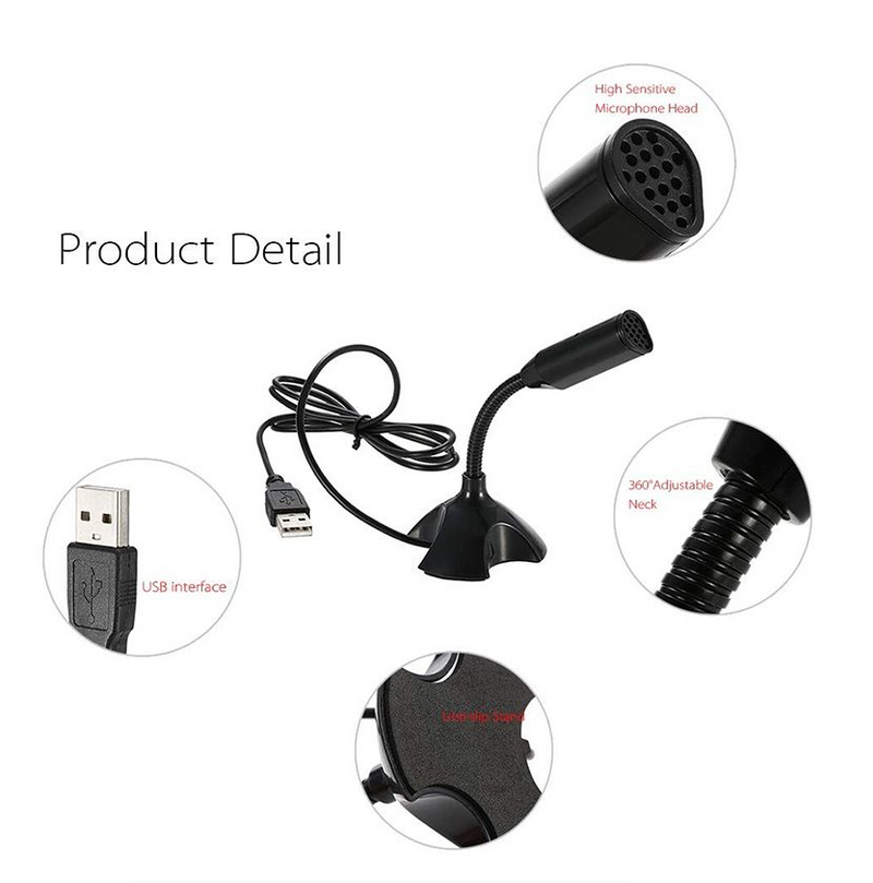 IPSTYLE USB Microphone for laptop and Computers Adjustable Studio Singing Gaming