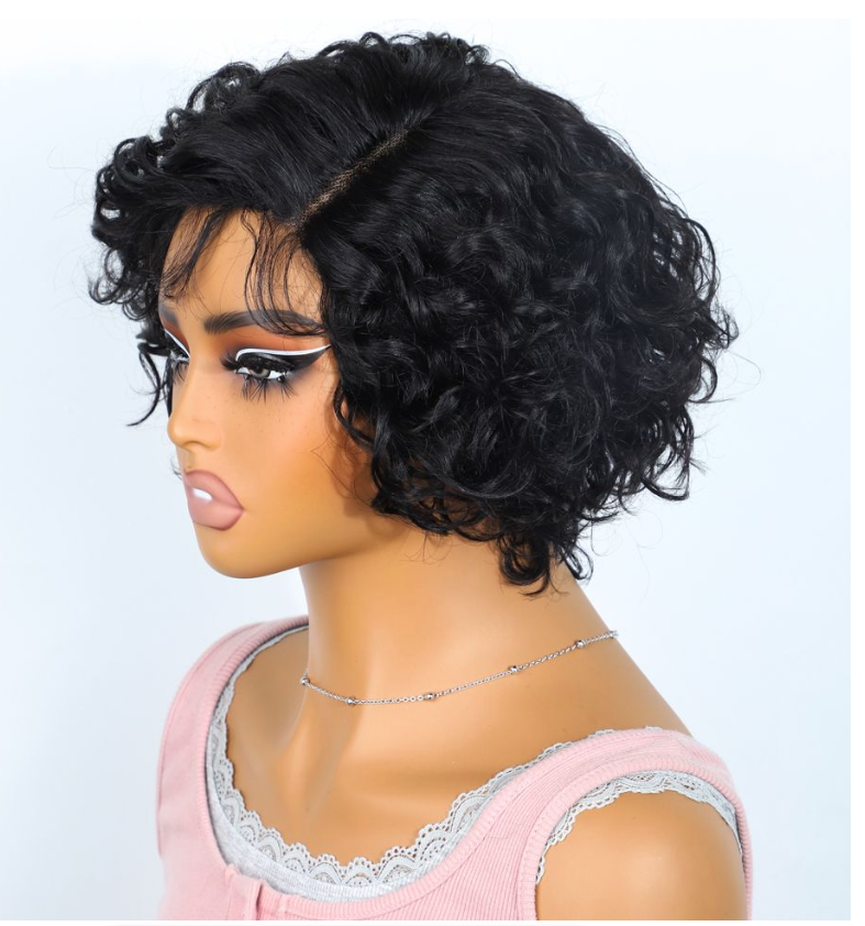 Woman Short Pixie Cut Lace Wigs Sleek Body wave Human Hair Wigs - IPSTYLE