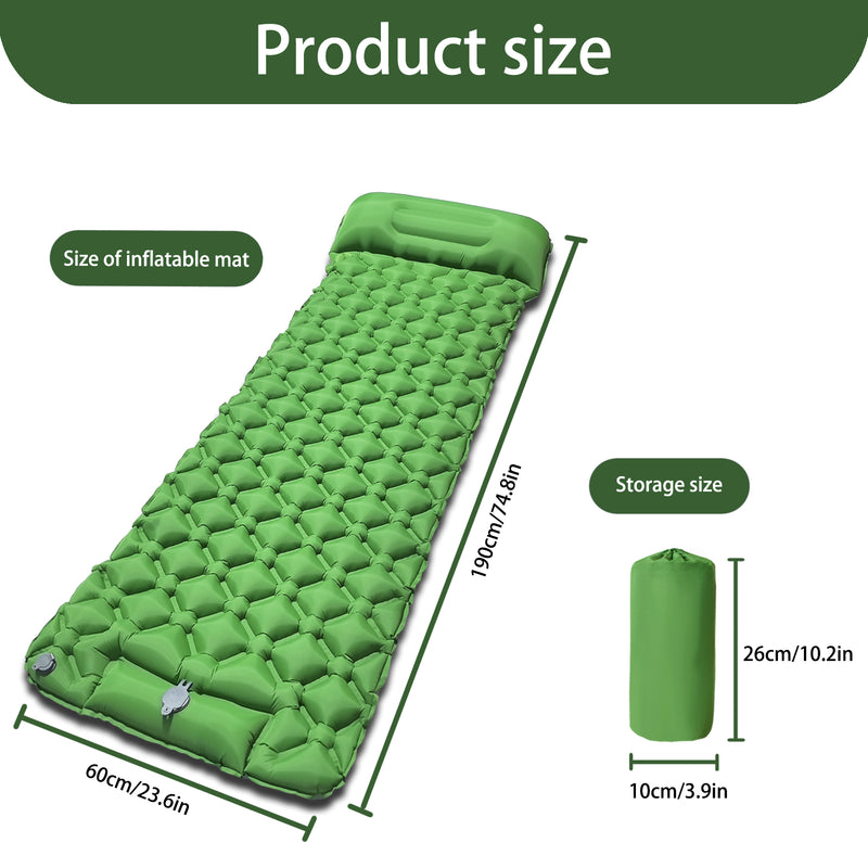 Outdoor Sleeping Mat/Pad Camping Inflatable Mattress with Pillows Travel Mat Folding Bed