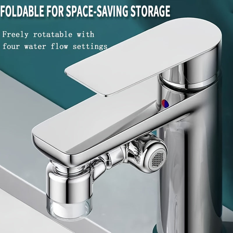 4-Mode Rotating Faucet Sprayer – 360° Swivel Head for Kitchen & Bathroom Taps