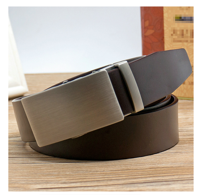 Leather belt men Genuine Leather Belts, Automatic Buckle Belt, Adjustable No Hole Belt Jeans Belt