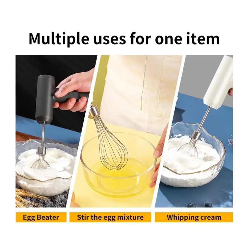 Portable 3-Speed Wireless Electric Hand Mixer, Egg Beater for Baking Dough