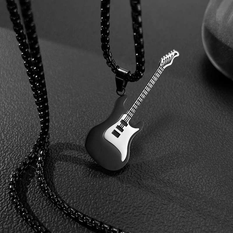 Men's Necklace - Musical Based Rock Hip Hop Electric Guitar Bass Necklace