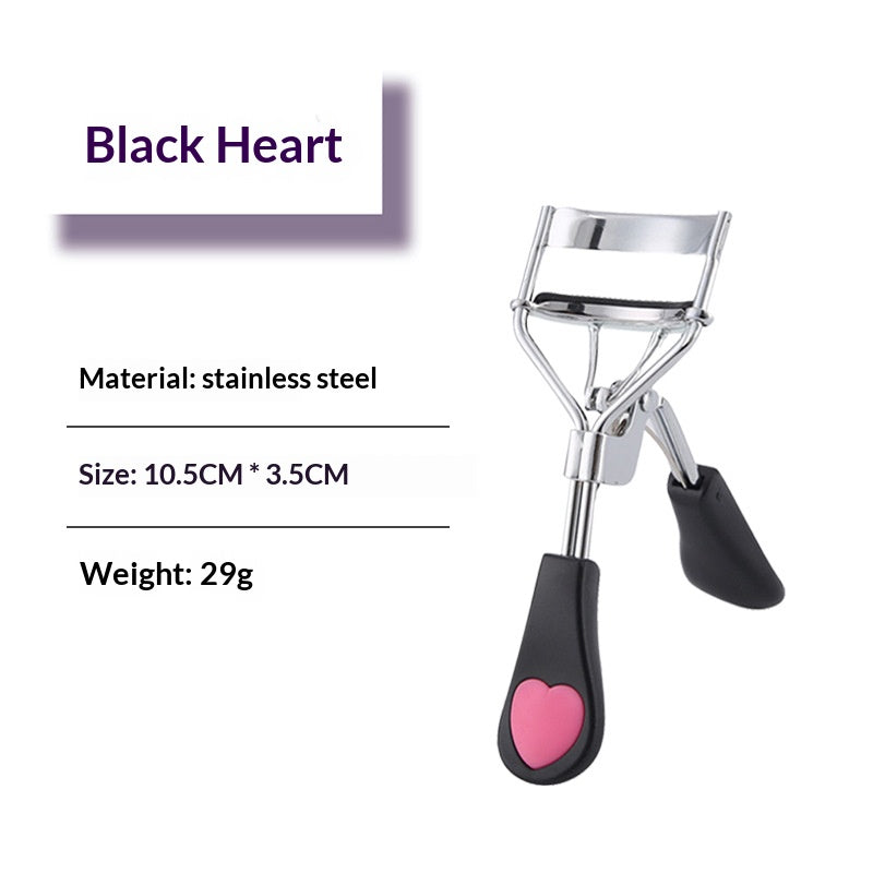 Heart Shaped Handle Wide Angle Eyelash Curler, Long Lasting Lash Curling Tool, Easy To Use Makeup Accessory For Beginners
