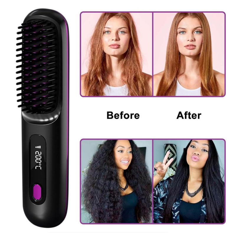 2-in-1 Straightener Curler with Negative Ions - 3 Heat Settings