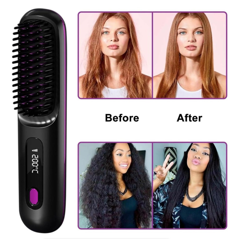 IPSTYLE 2-in-1 Straightener Curler with Negative Ions - 3 Heat Settings