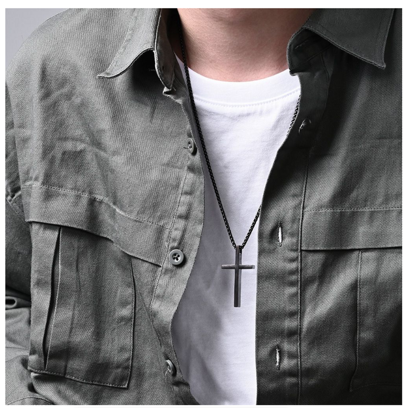 Men's Necklace - Trendy Philippians I Can Do All Things Cross Necklace