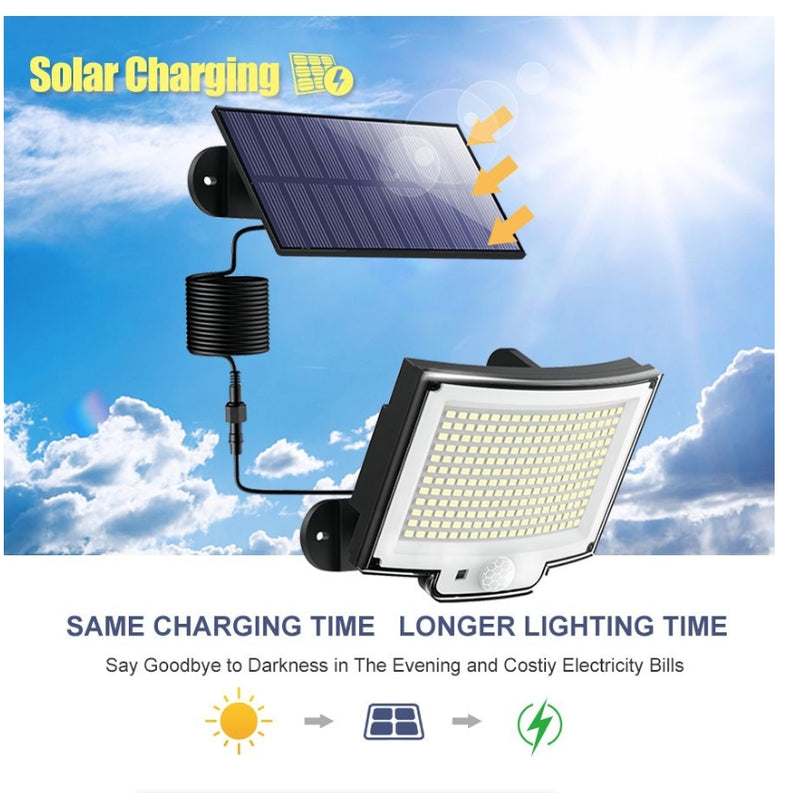 LED Solar Lights 228 Outdoor PIR Motion Sensor Wall Lamp Street Light