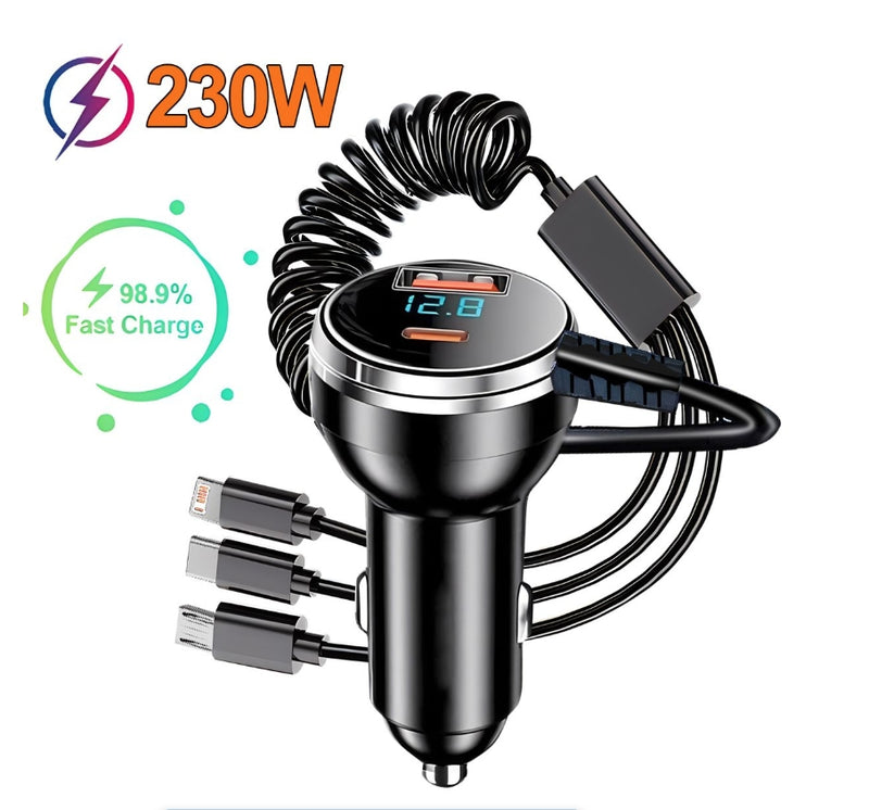 Car Charger 5 Ports Fast Charge PD QC3.0 USB C Car Phone Charger