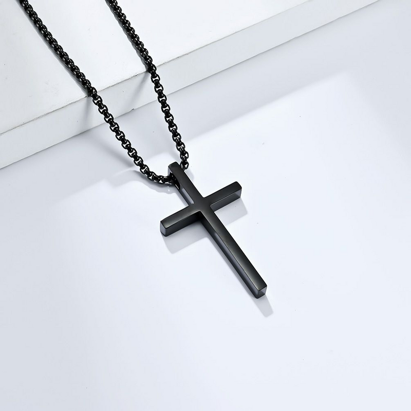 IPSTYLE Christian Choker Fashion Cross Stainless Steel Necklace
