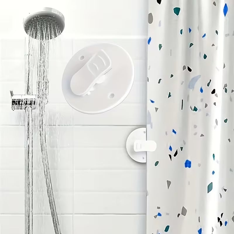 4Piece Shower Curtain Windproof Clips, Adhesive Splash-Proof Curtain Weight Holders