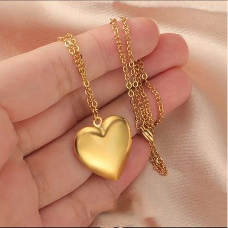 Heart Locket Stainless Steel Pendant Necklace