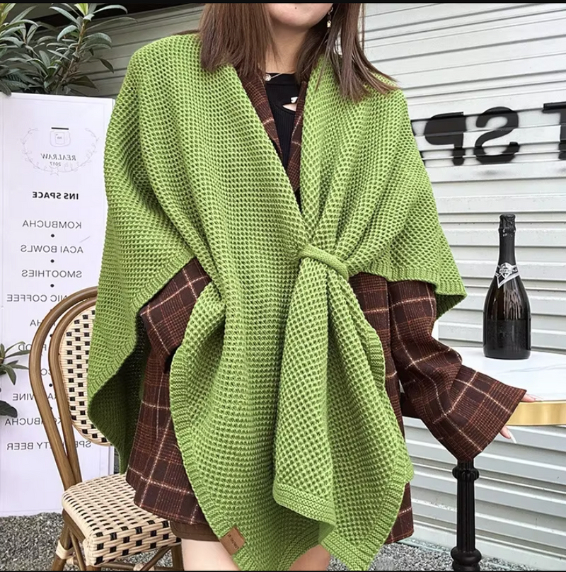 Vintage Cloak Sweater Autumn Winter New Comfortable Casual Loose Knitwear Cloak Outerwear