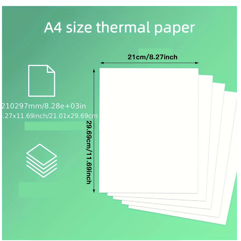 Thermal Printer Paper A4 Portable Thermal Printer Paper 100Sheets