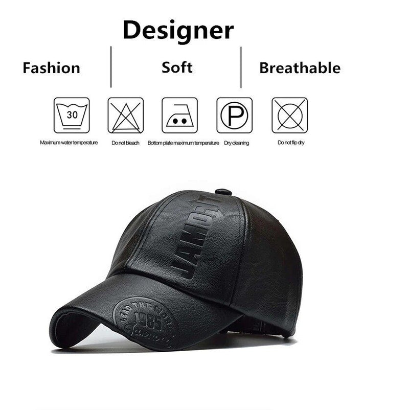 IPSTYLE Leather Baseball Caps Spring Autumn Outdoor Adjustable Casual Hats