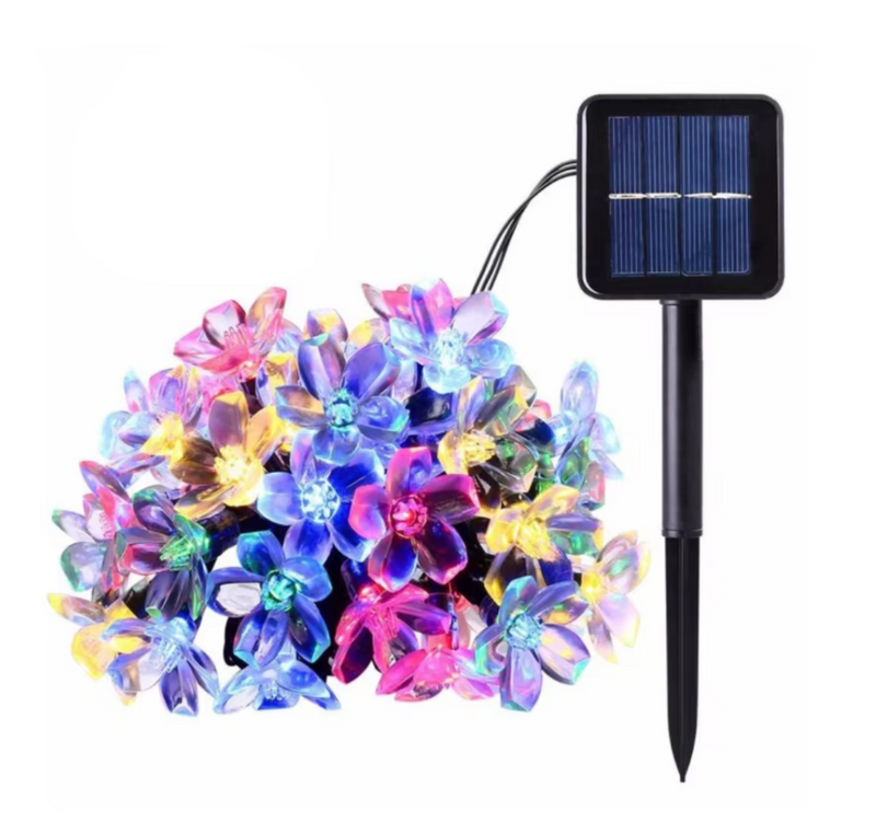 12M 100 LEDs Solar Flower String Lights 8 Modes String Lights For Garden