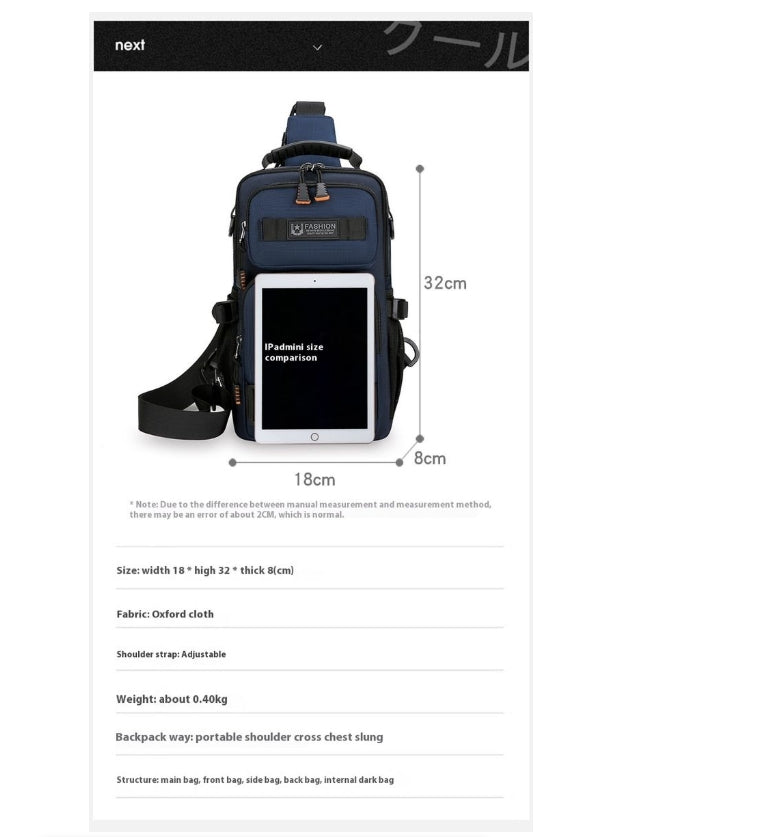 Large Capacity Chest Bag Versatile Multi-Functional Shoulder Crossbody