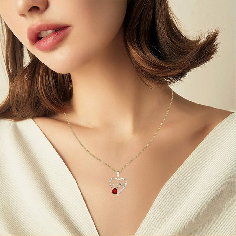 Fashion Mother's Day Necklace Woman Mom Heart-shaped Pendant Necklace