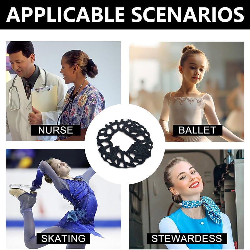 Woman Braided Bun Hair Nets, Vintage Snoods For Nurses & Dancers