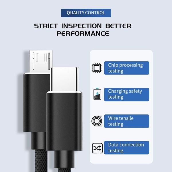 Type C To Micro Cable 100W Quick Charger Data Cable
