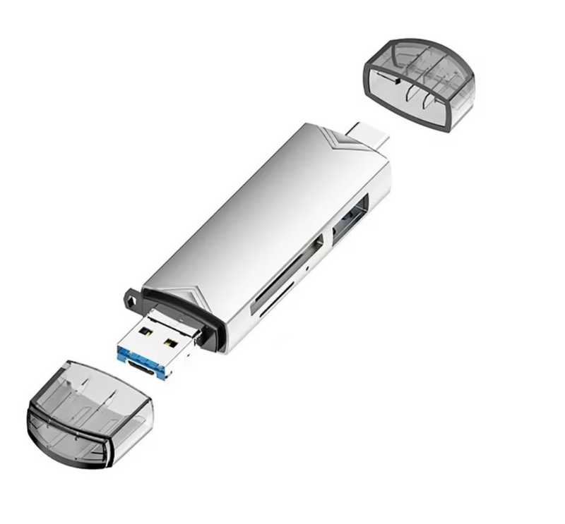 6 in 1 Type C SD TF Card Reader USB 3.0 Micro Flash Drive Card Reader