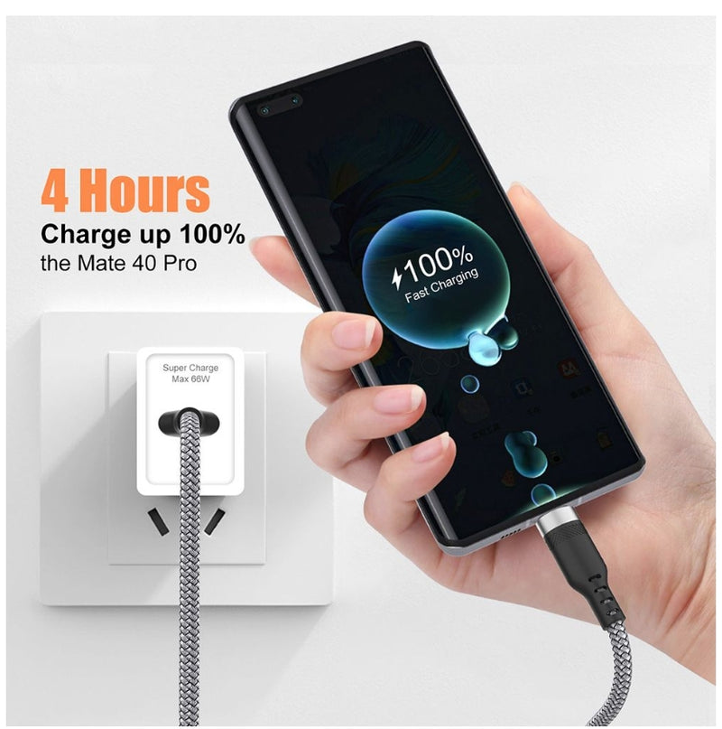 3M Cable USB Type-C Super Charge Nylon & Fishnet braided data cable
