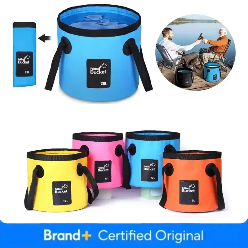 12/20L Portable Folding Bucket, Foldable Fishing Bucket, Camping Water Storage Container Collapsible Outdoor Travel Water Bucket