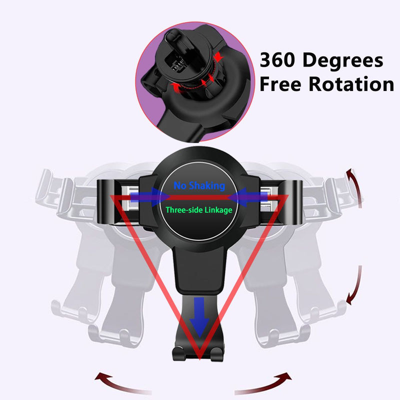 Gravity Car Phone Mount Hands Free One Handed Cell Phone Holder