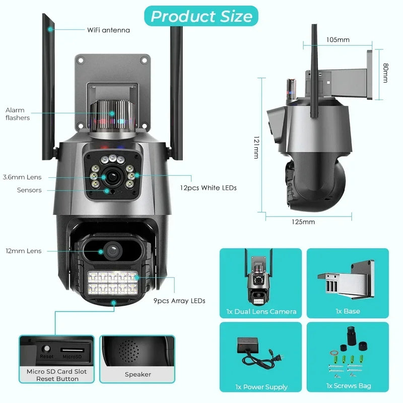 6MP WiFi Camera Wireless AI Humanoid Detection Home Security Baby Monitor