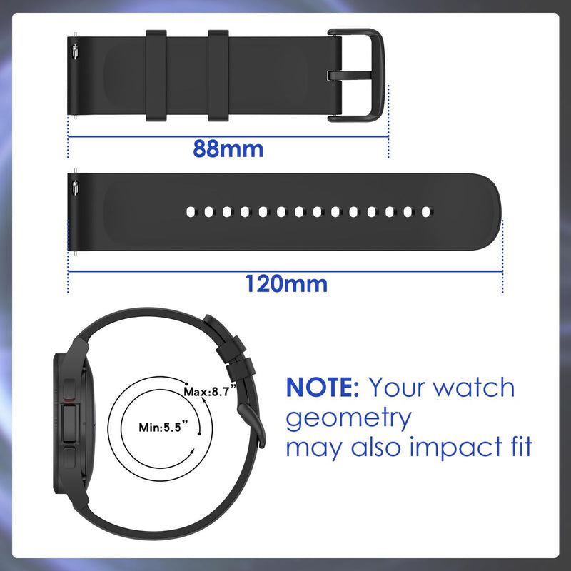 Silicone Watch Bands Stainless Steel Buckle, Sporty Universal Straps-20mm