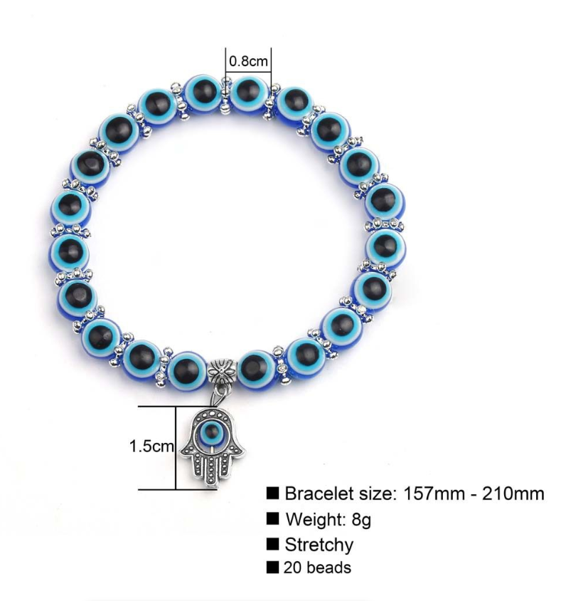 IPSTYLE Lucky Bracelets Blue Evil Eye Turtle Pendant Bracelets