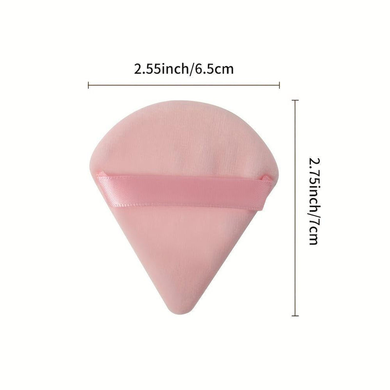 10-pack Reusable Triangular Powder Puffs - Soft Plush Sponge, Flocked Powder Puffs for Face Powder Makeup