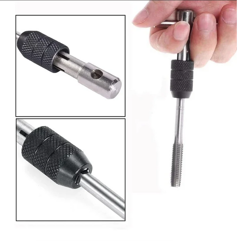 Professional Hand Tapping Tools T-Handle Wrench Set Ratchet Tap Holder