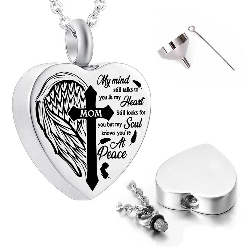 Heart Necklace for Ashes keepsake Cremation Jewelry for Human Ashes