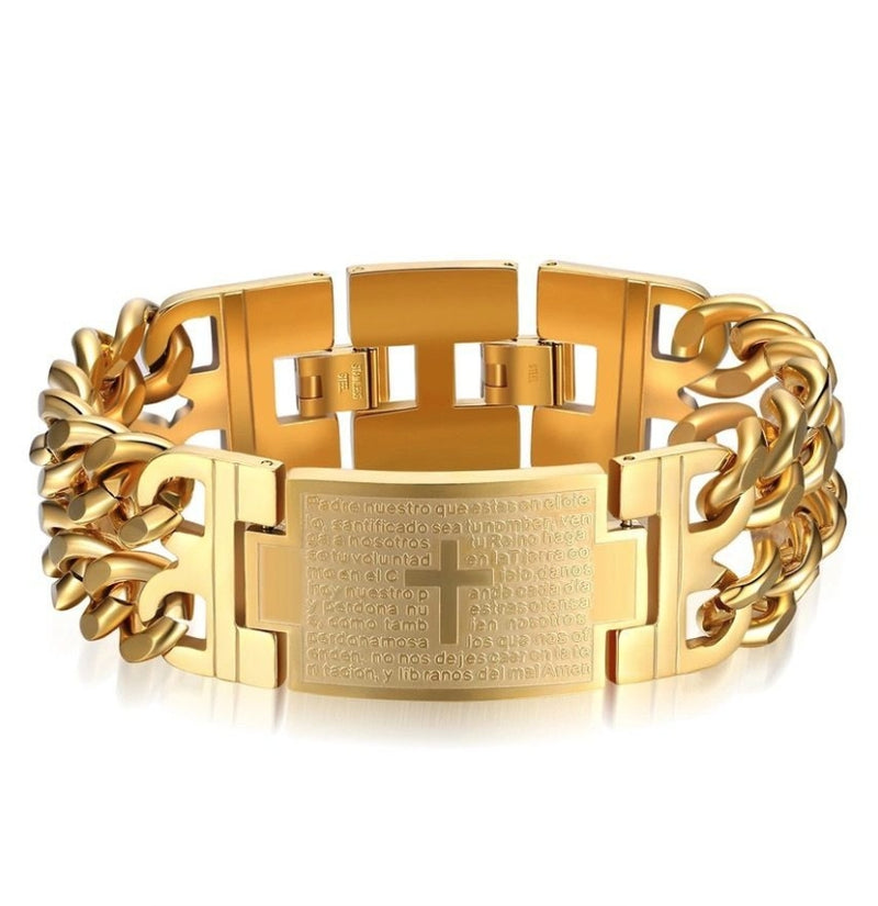 IPSTYLE Men Cross Bracelet Jewelry Male Hand Chain Wrap Bracelets