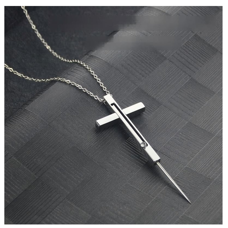 Square Retractable Toothpick Portable Necklace Men's Necklace Gift Birthday