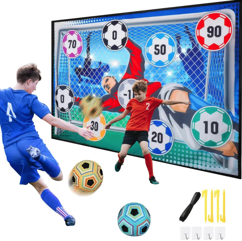 Soccer Ball Game Set for Kids Indoor Outdoor Backyard Toss Soccer Goal Game