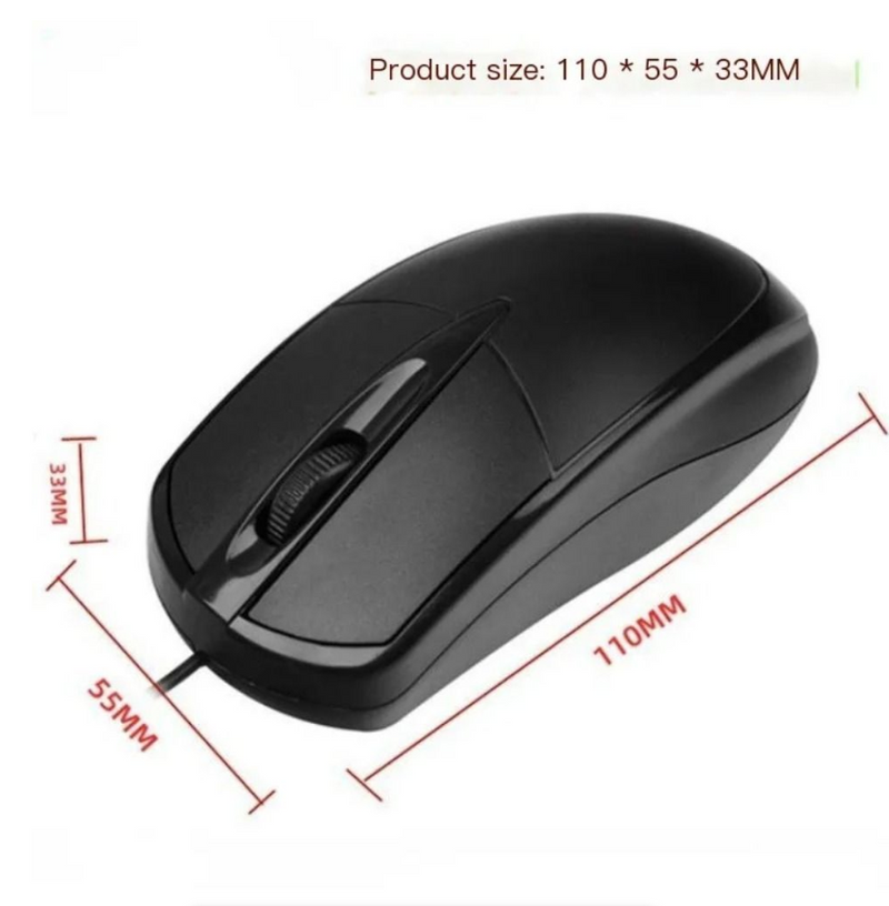 USB Wired Mouse Anti Slip Roller 3D 1200DPI Game For PC Desktop