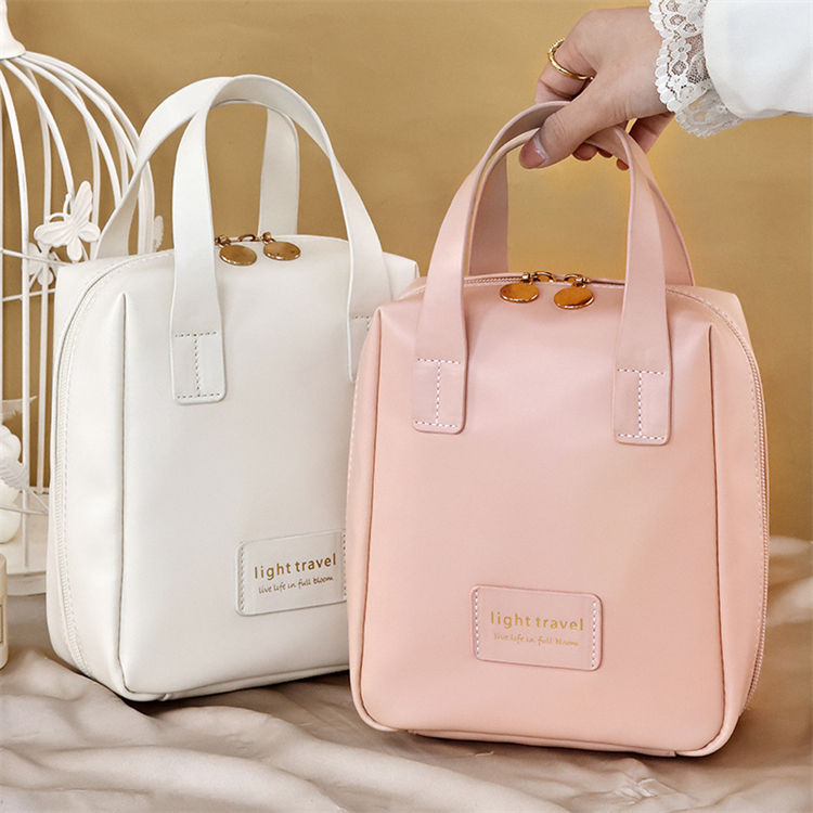 PU Leather Large Capacity Handheld Hard Shell Cosmetics Makeup Bag Travel Portable Toilet Storage Bag