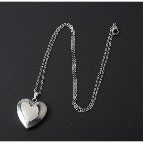 Heart Locket Stainless Steel Pendant Necklace