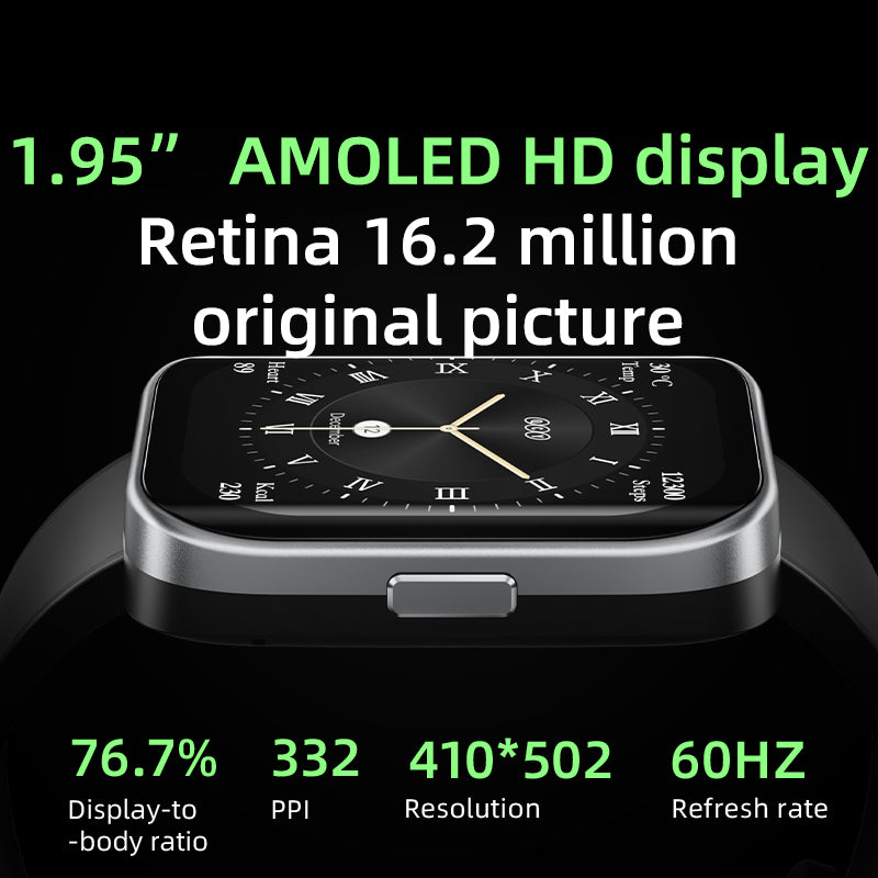 QCY Urban GS S9 Smart Watch, 1.95" AMOLED, GPS, 5ATM Waterproof