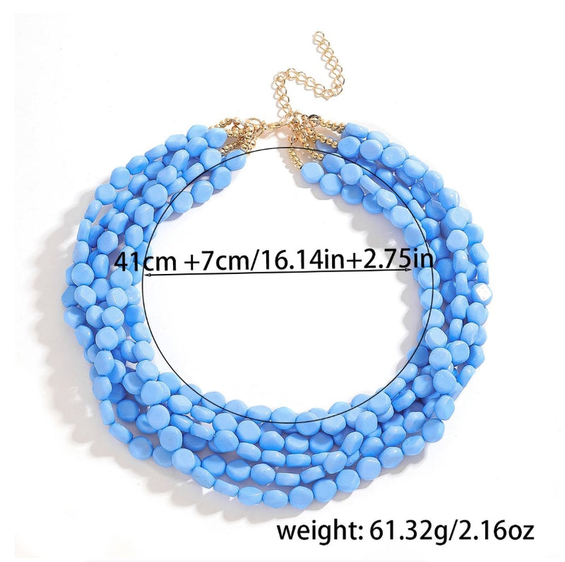 Bohemia Fashion Multilayer Beaded Necklace For Woman Vintage Rice Beads