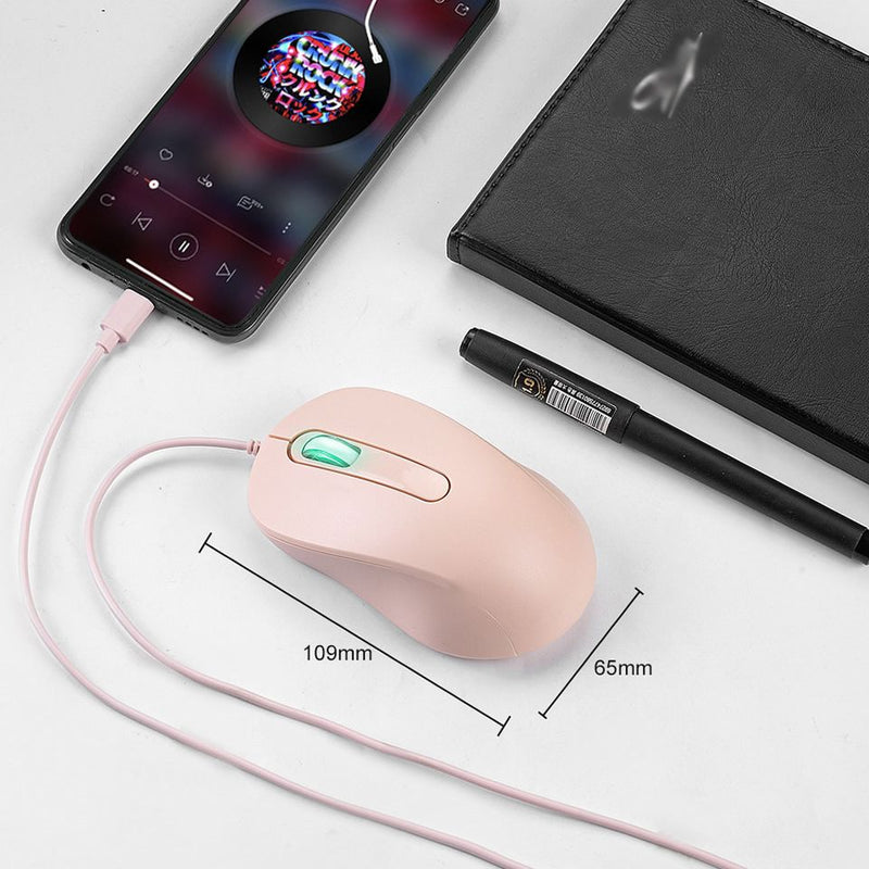 Type C Wired Mouse Gaming Mouse Silent Mouse for PC/Laptop/Desktop