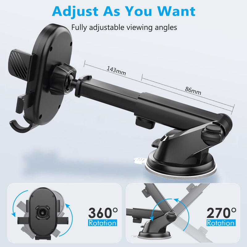 Car Phone Holder Mount 360 Rotatable Suction Cup Mobile Automobile Stand