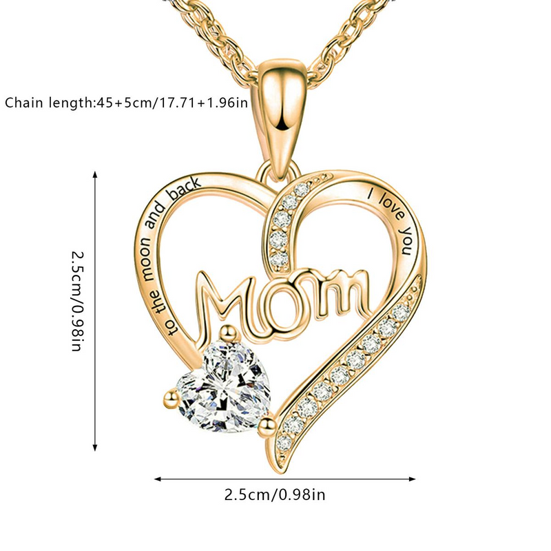 Fashion Mother's Day Necklace Woman Mom Heart-shaped Pendant Necklace